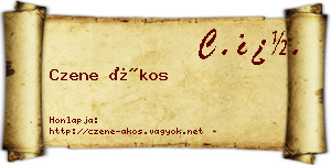 Czene Ákos névjegykártya